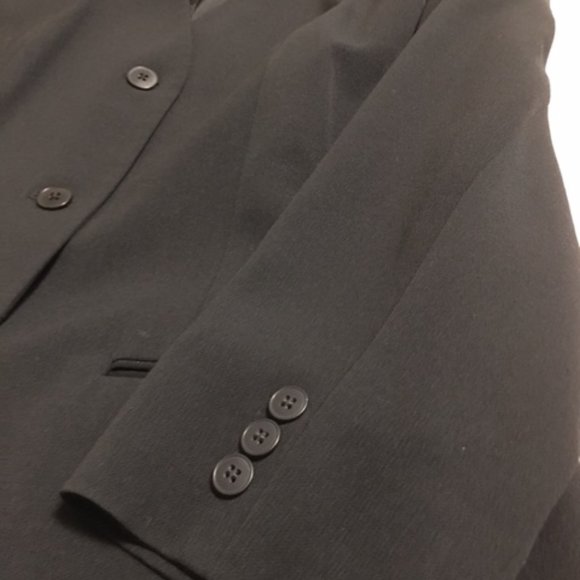 Vintage Blazer  Petite 14 Black  A K A Eddie Bauer - Picture 7 of 7